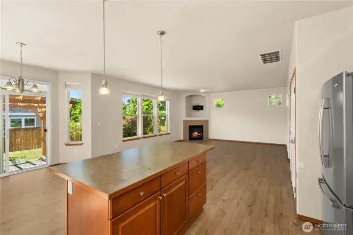 Open to Great Room and Eat-in Kitchen.