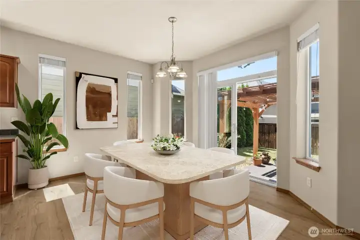 Virtually Staged Eat-in Kitchen.