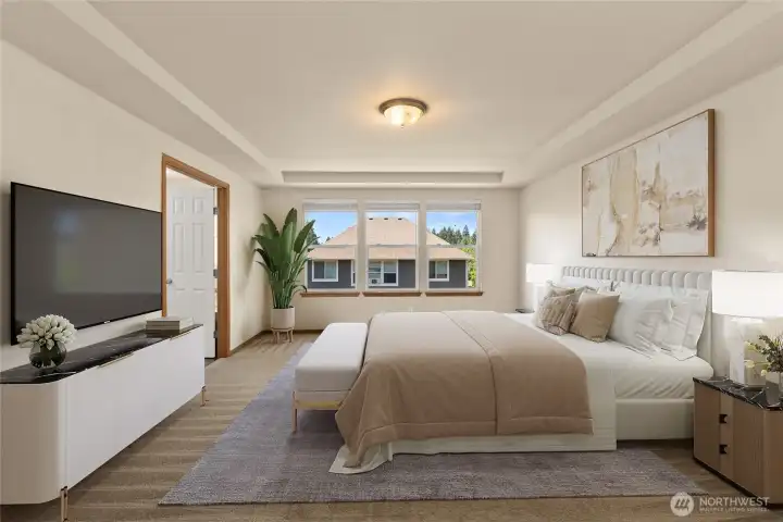Primary Bedroom Virtually Staged.