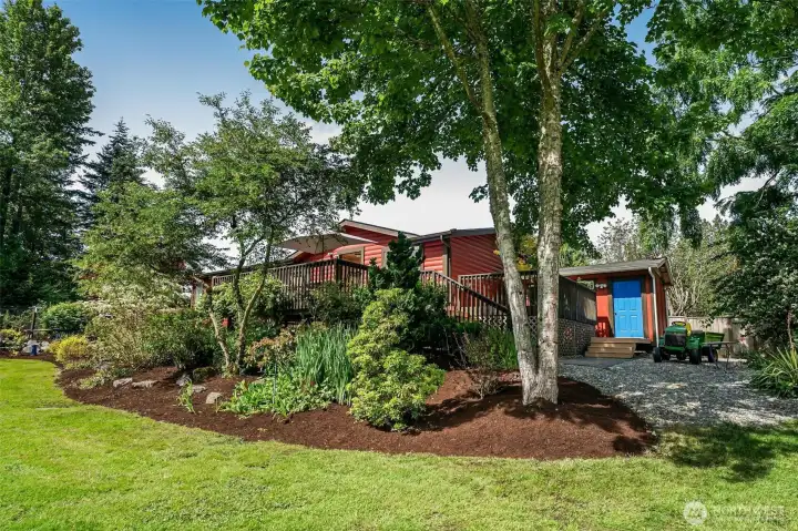 Mature landscaping with amazing trees and shrubs.