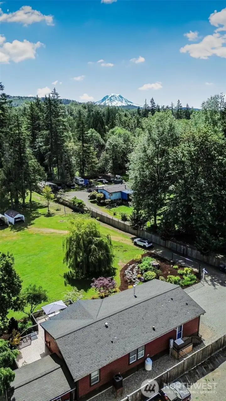 1.4 acres, level, landscaped and fenced.