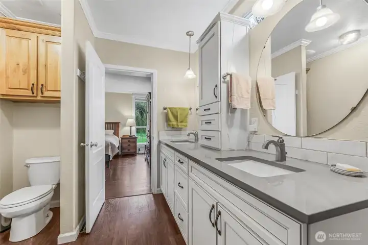 Plenty of cabinet and counter space.