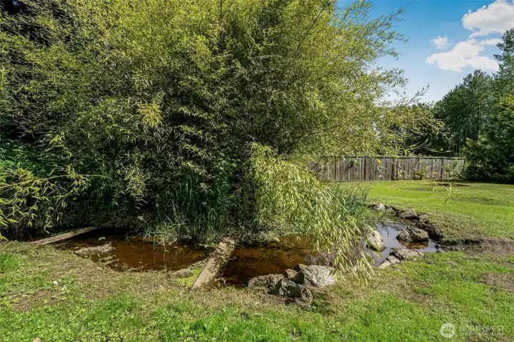 Small stream runs through the property.