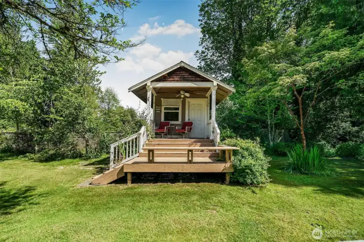 Small out building with power could make a nice hobby room or office.