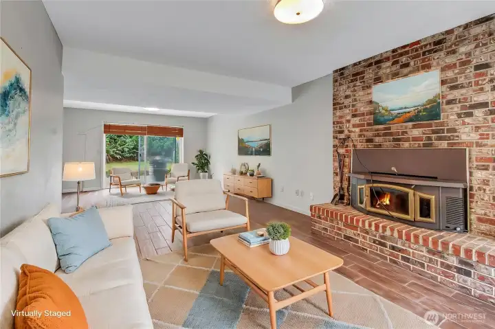 Virtually staged family room downstairs