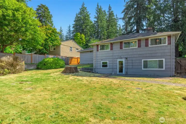 Your backyard oasis awaits. There is so much room back here to garden, BBQ, or have the dog run around! Your backyard oasis awaits. There is so much room back here to garden, BBQ, or have the dog run around!