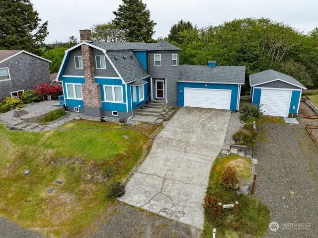 Well maintained home with spectacular views of the Pacific Ocean. Notice the 2 car attached garage and detached RV garage.
