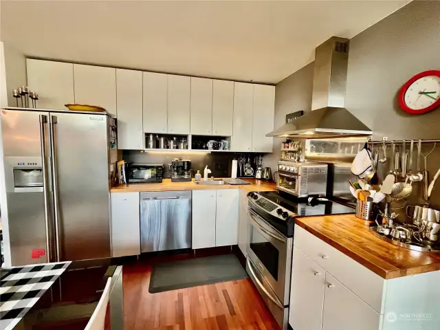 Kitchen with SS appliances