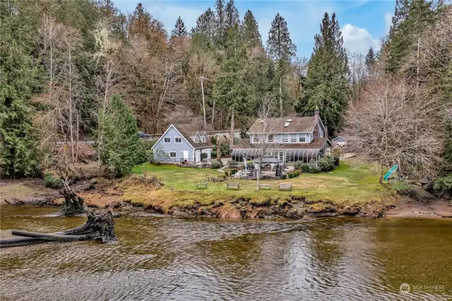 View from the waterfront side of the 2 acre property