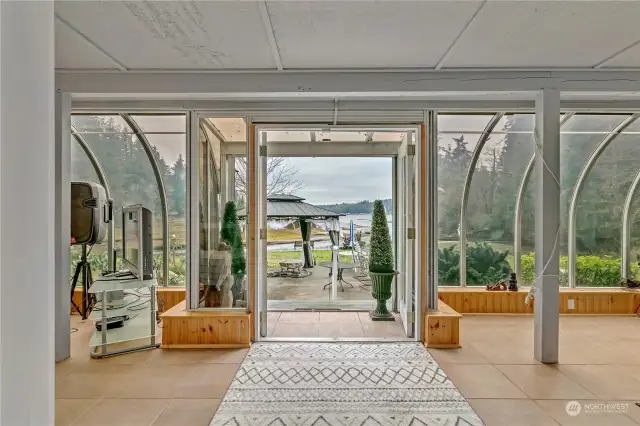 French door access to the Sunroom and waterfront