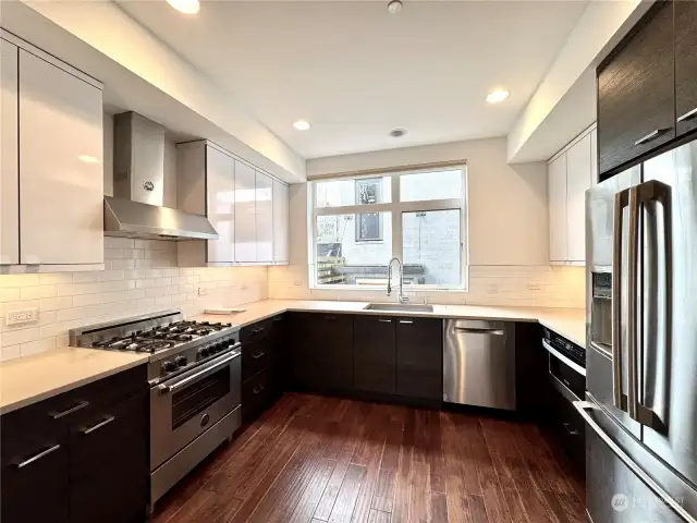 Chef's dream kitchen with plenty of counter and storage space.