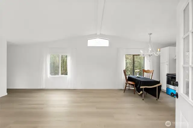 Main living area is open to allow flexibility