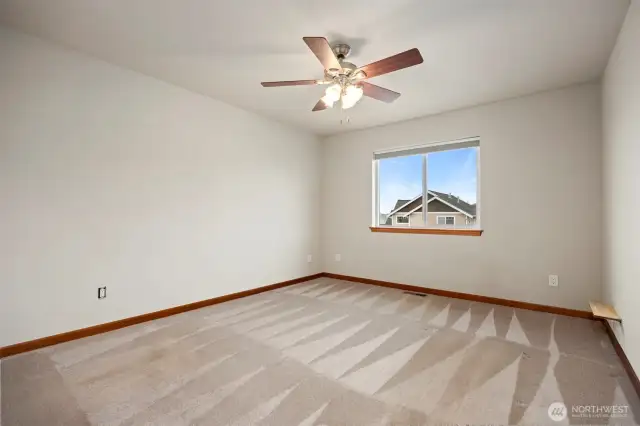 The third bedroom is also facing toward the north.