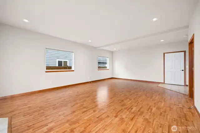 The garage is just off the family room and so convenient to enter with groceries.