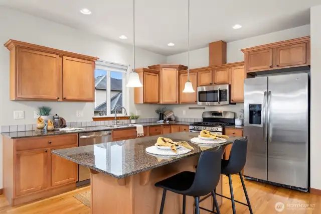 There is an abundance of cabinet and counter space in the living room.