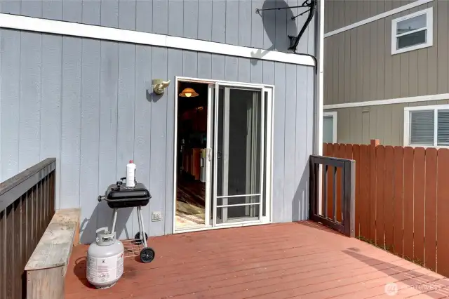 Deck immediately off dining room area.