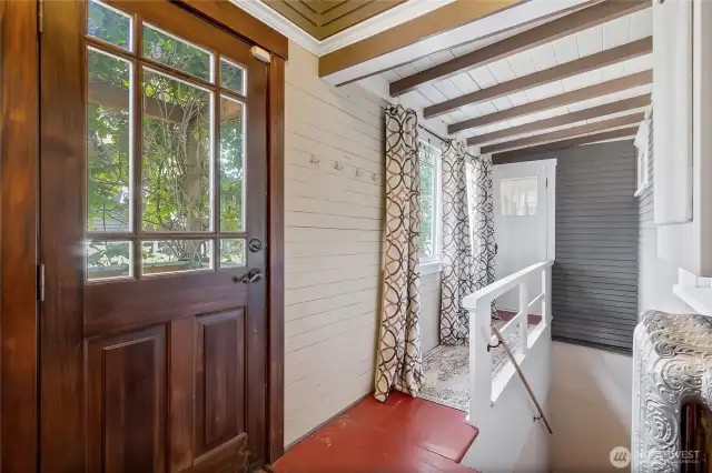 Door leads to the backyard.  Staircase leads to the basement.
