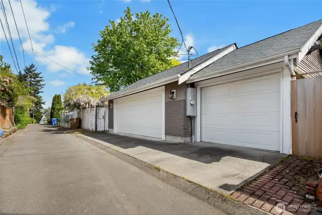 Another view of the alley and garage.