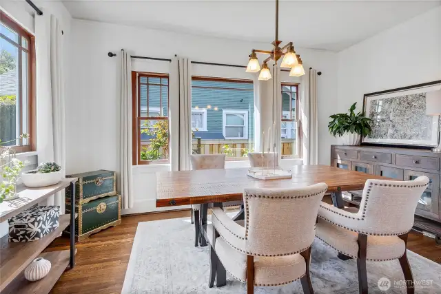 Dining room adjacent to living room.