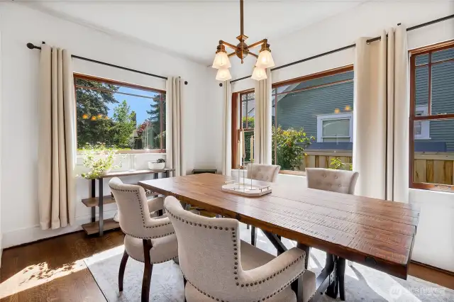 Dining room looking towards the front of the home.