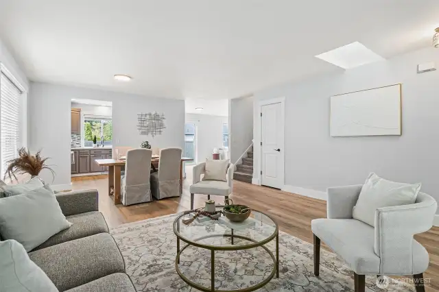 Spacious living and dining room