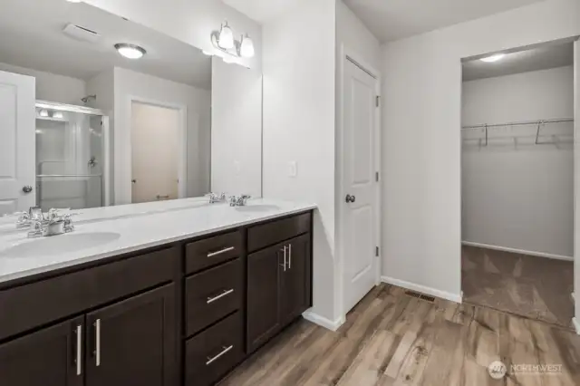 Primary Bath-Interior Pictures: Disclaimer- Photos are of another Lina floor plan from a previous community, photos are for illustrative purposes only. Finishes, flooring, upgrades, or other features may vary.