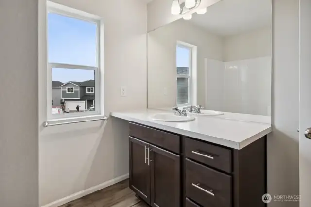 2nd Bath-Interior Pictures: Disclaimer- Photos are of another Lina floor plan from a previous community, photos are for illustrative purposes only. Finishes, flooring, upgrades, or other features may vary.