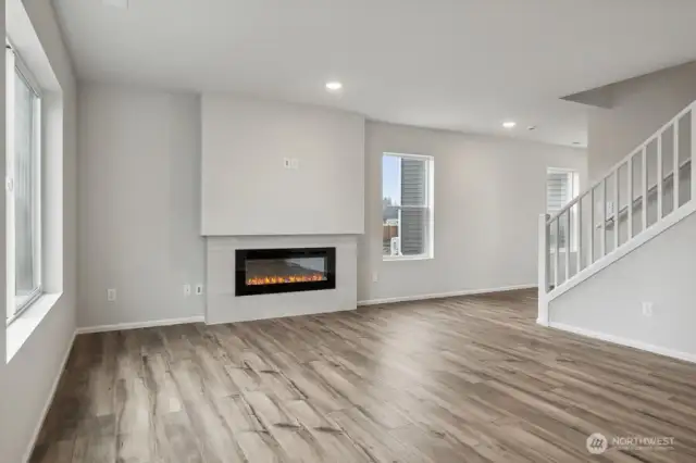 Open concept living/dining/kitchen-Discalimer-Disclaimer- Photos are of another Lina floor plan from a previous community, photos are for illustrative purposes only. Finishes, flooring, upgrades, or other features may vary.