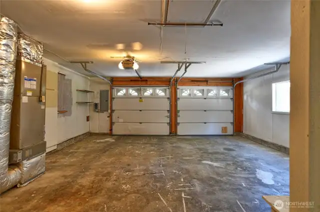 Large 2 car attached garage