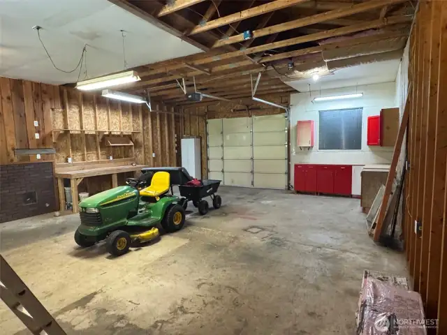 Shop with storage loft and built-ins