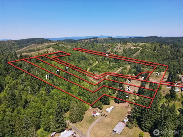 Overhead view with approximate boundaries in red.