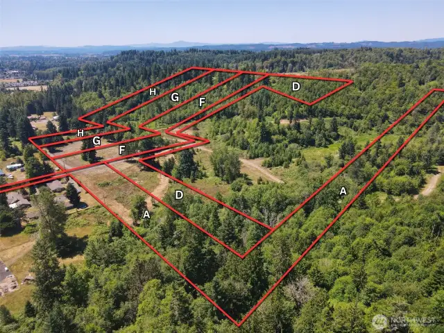 Overhead view with approximate boundaries in red.