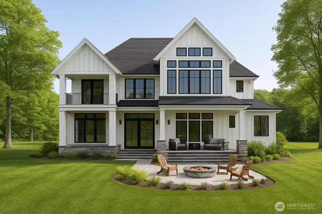 Artist’s rendering of a potential home site. Home not yet built.