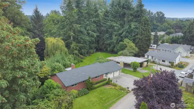View of both homes and carport