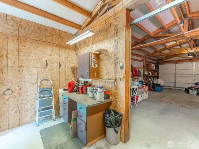 Shop area and garage