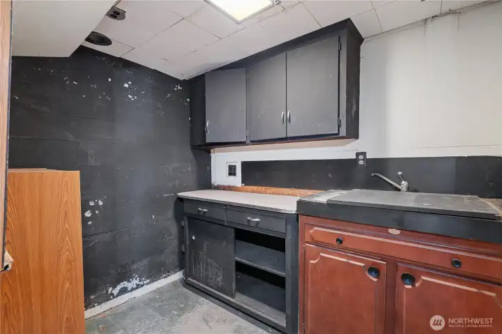 Enclosed room in basement