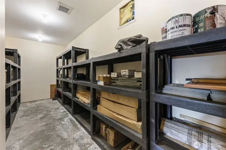 Storage area off the bonus room - shelving included.