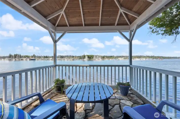 Relax and enjoy the sights from the gazebo.