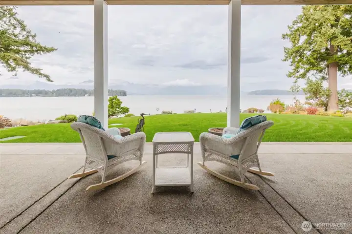 A place to ponder on downstairs patio.