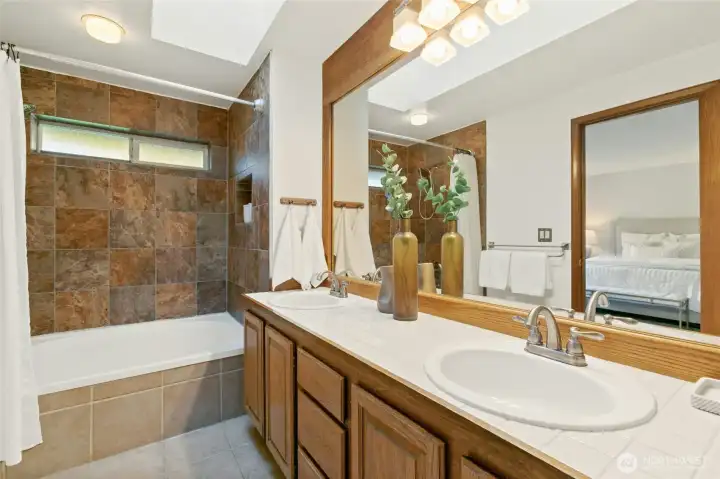 Enjoy a calming bubble bath, undisturbed.