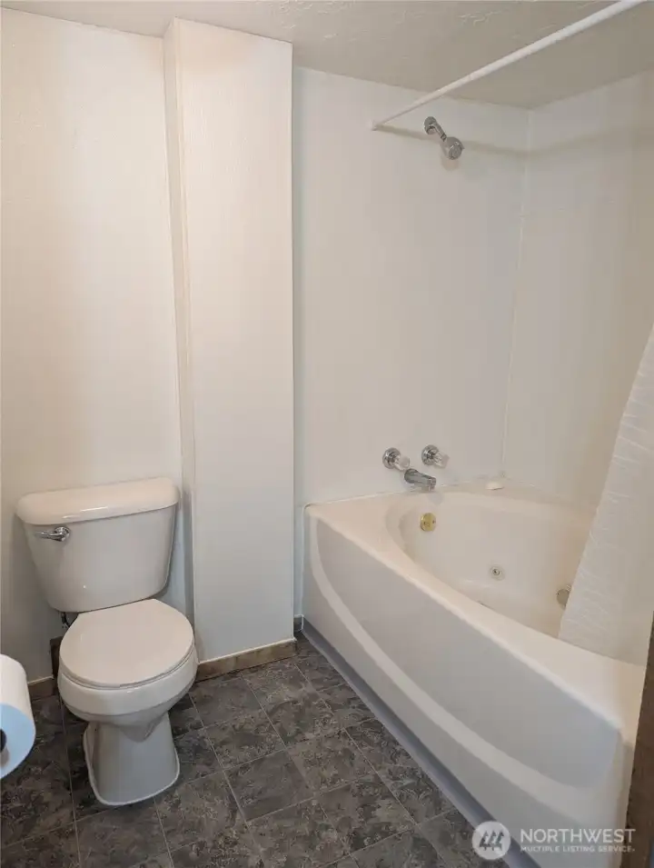 Main bathroom entry from primary and hallway.