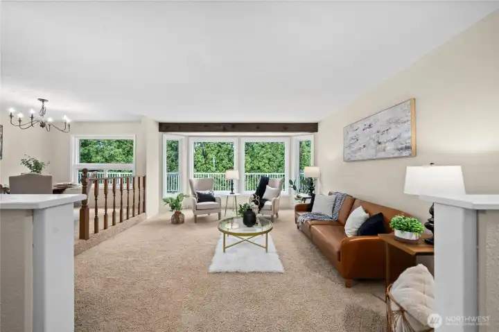 Immediately greeted by a formal living area.