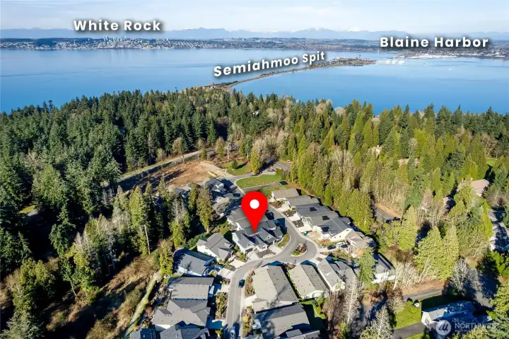 White Rock, in British Columbia, Canada is a short drive away, walking trails start down the street, linking to beach access on Semiahmoo Spit.