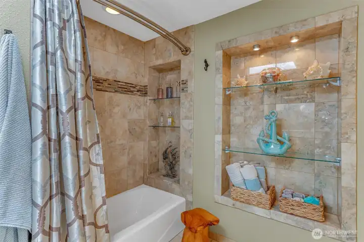 Primary bathroom with custom tile shower Primary bathroom with custom tile shower