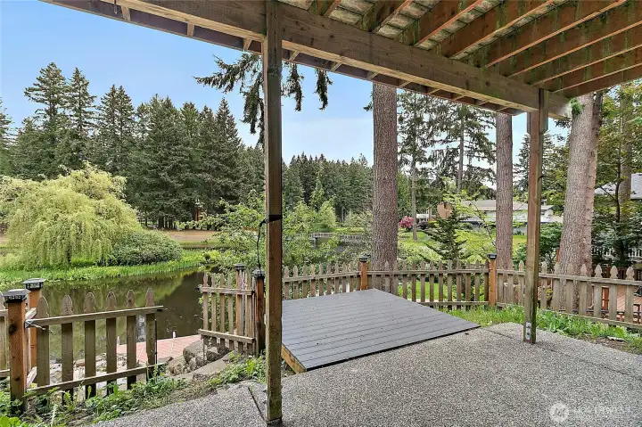 Lower level patio and access to lake