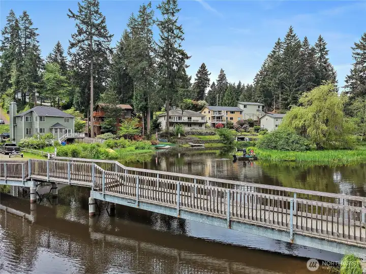 Bridge to community pool/parks/fishing
