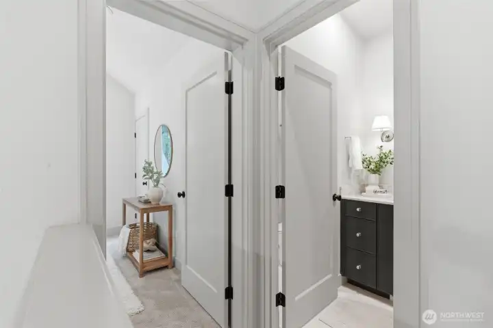 Up half a flight of stairs, you'll find the 2nd bedroom and full bath