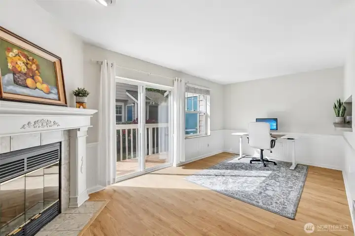 Living Room with wood fireplace