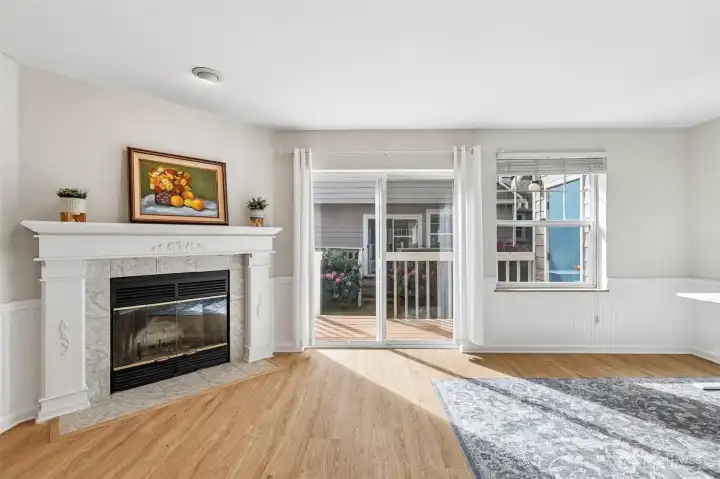 Living Room with wood fireplace