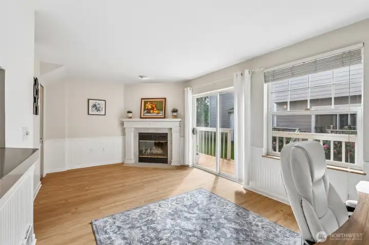 Living Room with wood fireplace